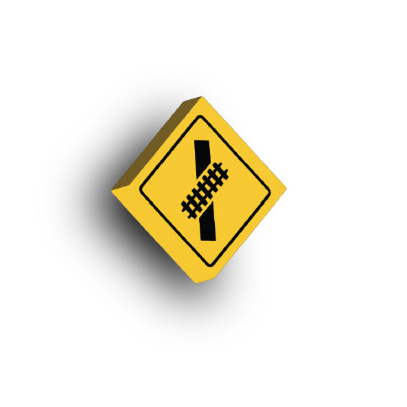 Warning Sign 2x2 Tile: Highway Light Rail Transit Grade V4