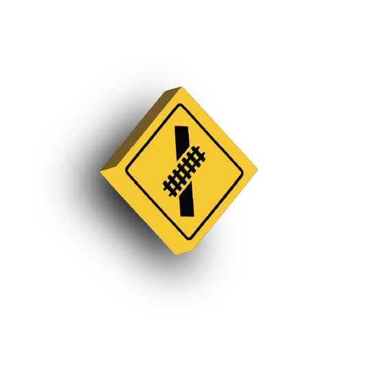 Warning Sign 2x2 Tile: Highway Light Rail Transit Grade V4