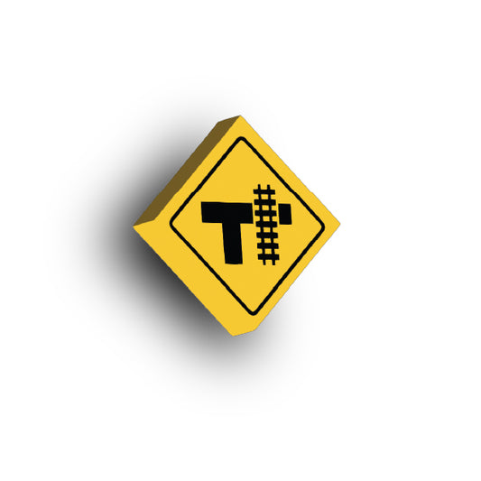 Warning Sign 2x2 Tile: Highway Light Rail Transit Grade V5
