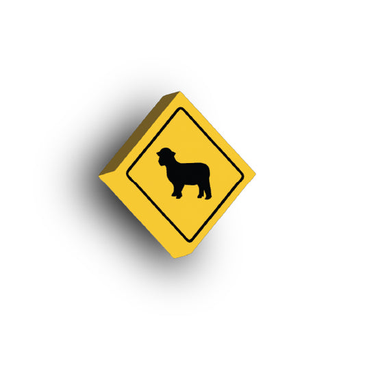 Warning Sign 2x2 Tile: Sheep Crossing Sign