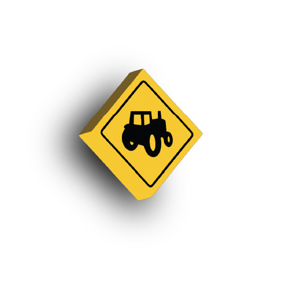 Warning Sign 2x2 Tile: Farm Machinery Crossing SIgn