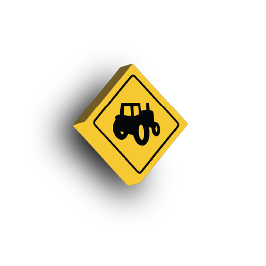 Warning Sign 2x2 Tile: Farm Machinery Crossing SIgn