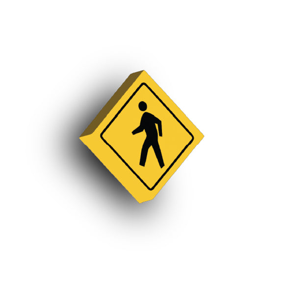 Warning Sign 2x2 Tile: Pedestrian Crossing Sign