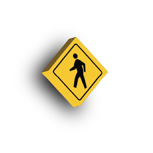 Warning Sign 2x2 Tile: Pedestrian Crossing Sign