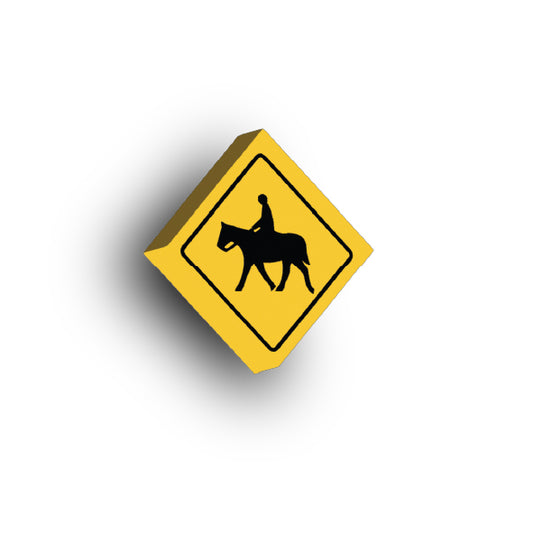 Warning Sign 2x2 Tile: Horse Crossing Sign