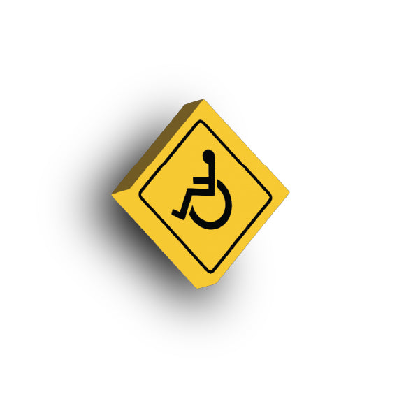 Warning Sign 2x2 Tile: Handicapped Crossing Sign