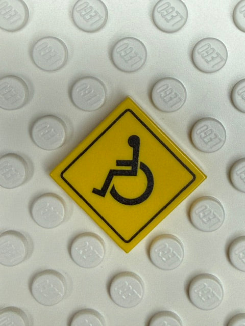 Warning Sign 2x2 Tile: Handicapped Crossing Sign