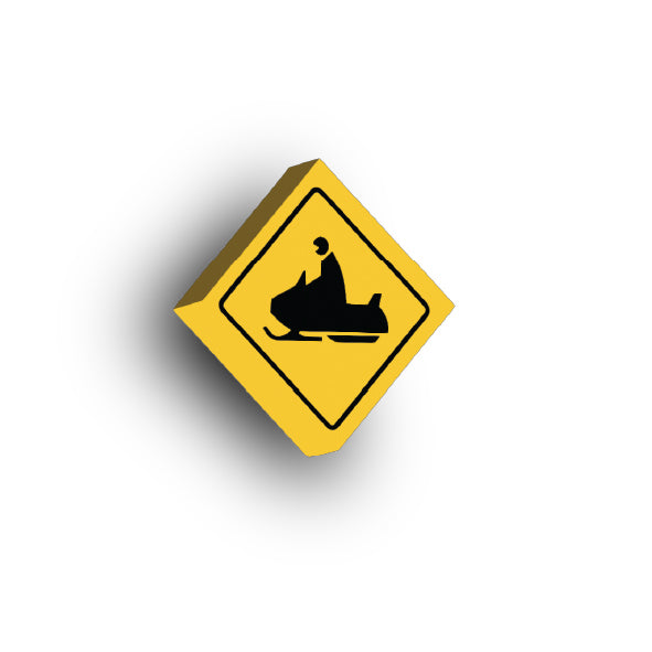 Warning Sign 2x2 Tile: Snowmobile Crossing Sign