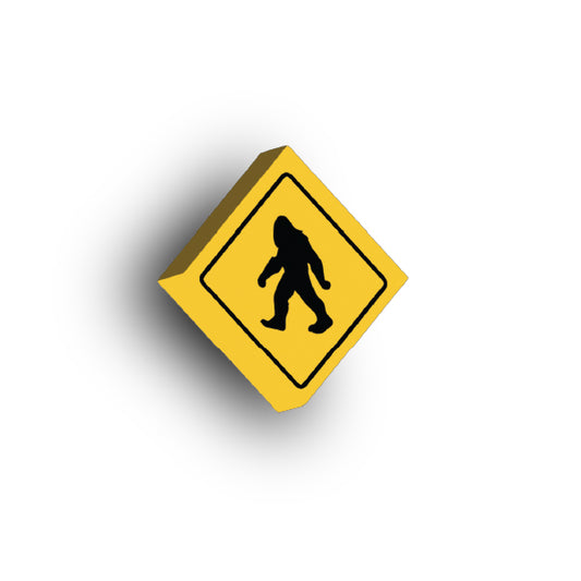 Warning Sign 2x2 Tile: Sasquatch Crossing SIgn