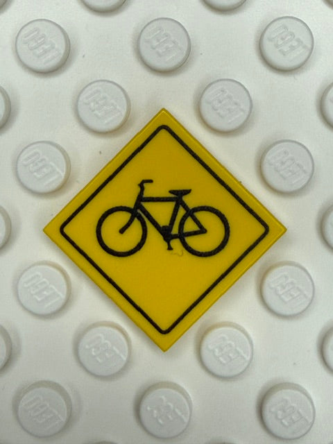 Warning Sign 2x2 Tile: Bicycle Crossing Sign