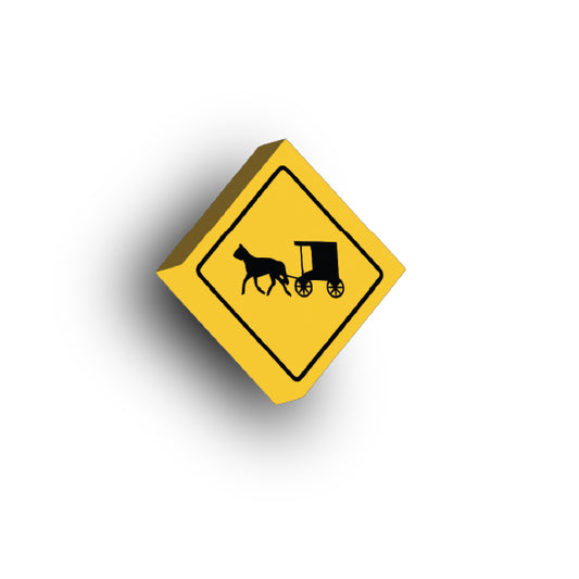 Warning Sign 2x2 Tile: Horse Drawn Vehicle Crossing Sign