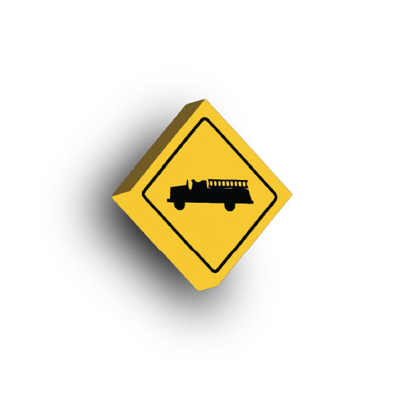 Warning Sign 2x2 Tile: Firetruck Crossing Sign