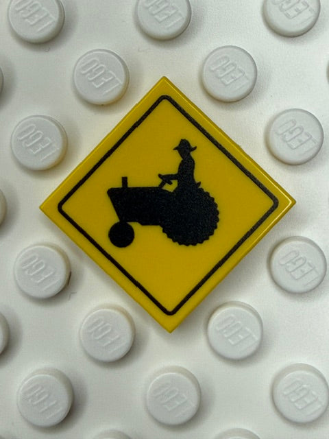 Warning Sign 2x2 Tile: Tractor Crossing Sign