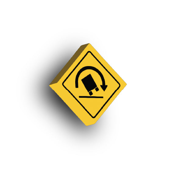 Warning Sign 2x2 Tile: Right Truck Rollover SIgn