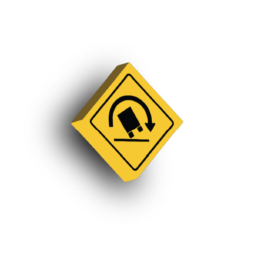 Warning Sign 2x2 Tile: Right Truck Rollover SIgn