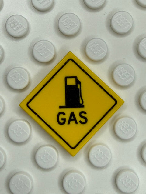Warning Sign 2x2 Tile: Gas Ahead Sign