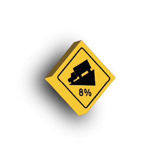 Warning Sign 2x2 Tile: 8% Grade Sign
