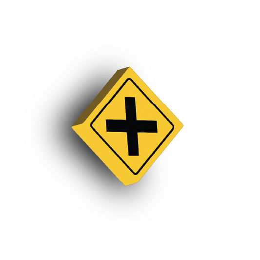 Warning Sign 2x2 Tile: Cross Road Intersection Sign