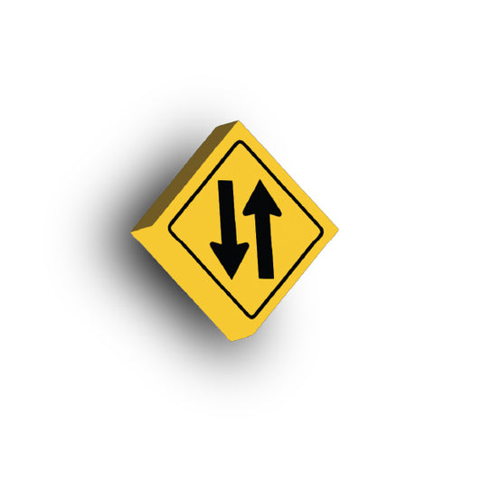 Warning Sign 2x2 Tile: Two Way Traffic Sign