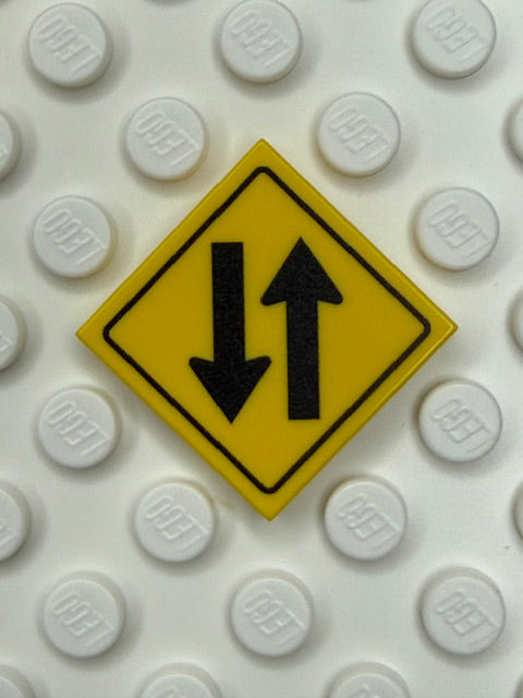 Warning Sign 2x2 Tile: Two Way Traffic Sign