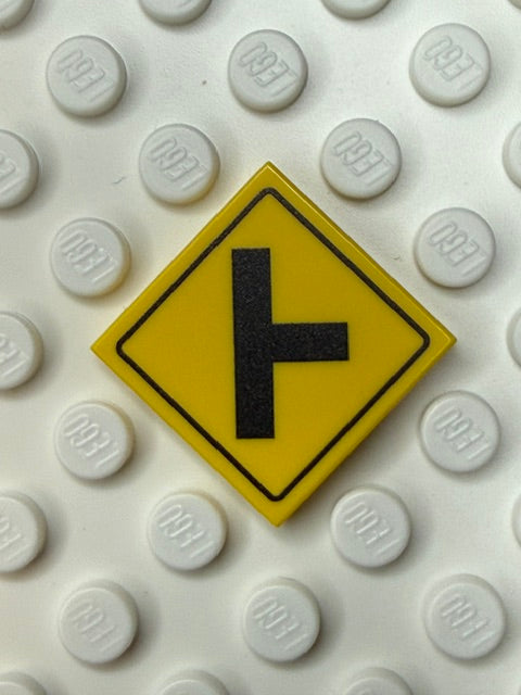 Warning Sign 2x2 Tile: Side Road Intersection Sign
