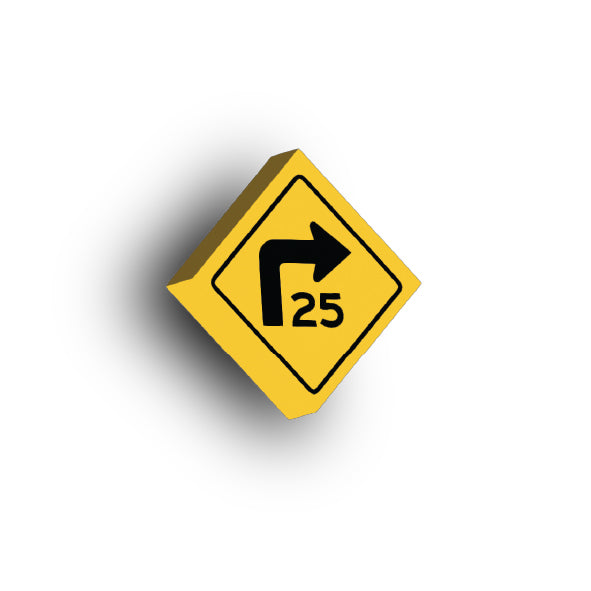 Warning Sign 2x2 Tile: Right Combo Speed Sign