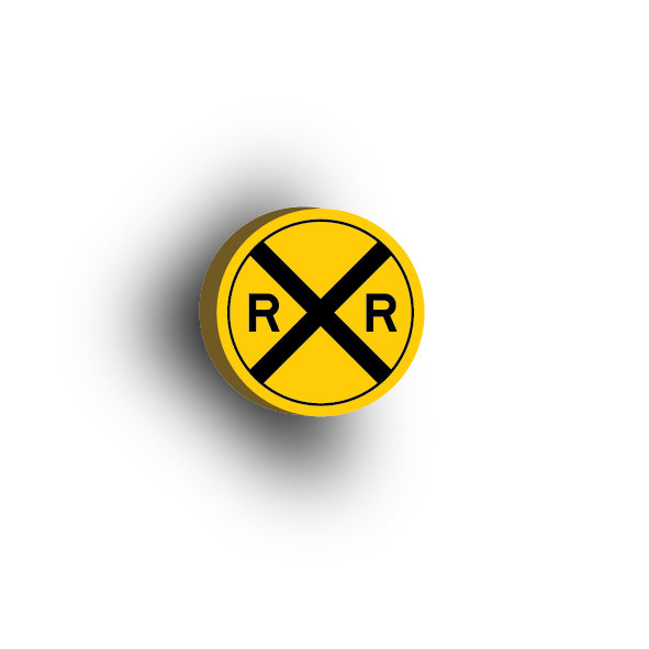 Warning Sign 2x2 Tile: Railroad Crossing