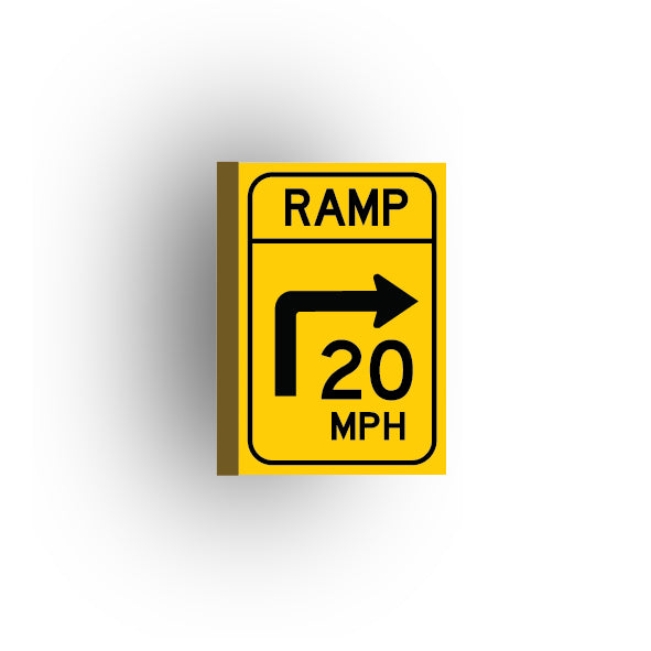 Warning Sign 2x3 Tile: Ramp Speed Sign