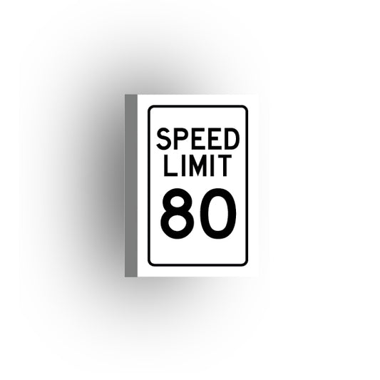 Traffic Control Sign 2x3 Tile: Speed Limit 80 mph