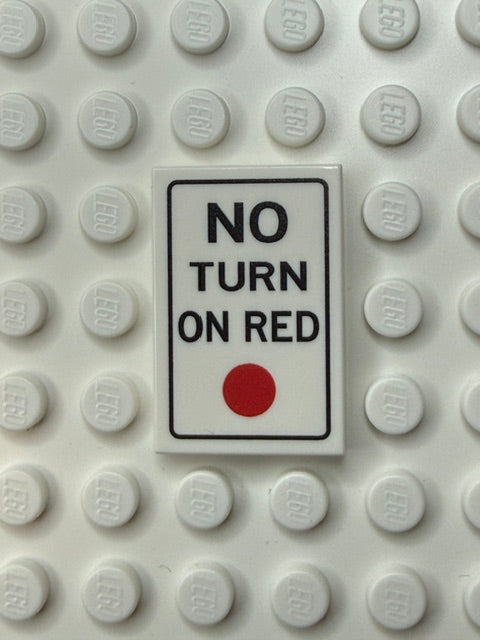 Traffic Control Sign 2x3 Tile: No Turn On Red