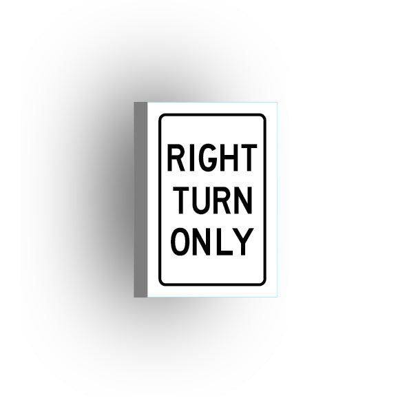Traffic Control Sign 2x3 Tile: Right Turn Only