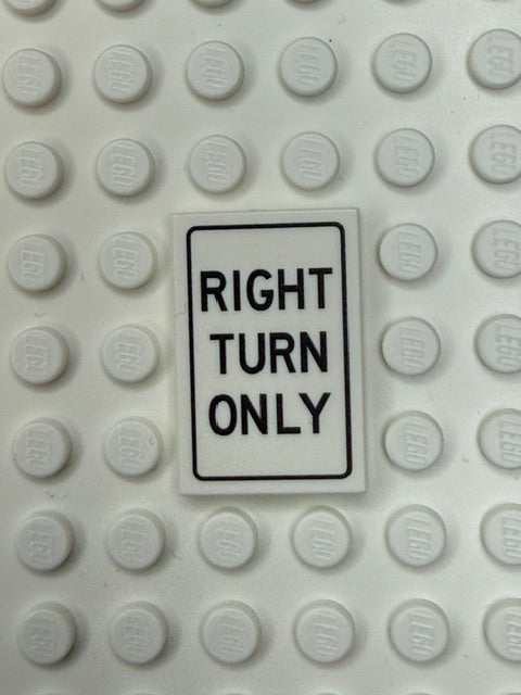 Traffic Control Sign 2x3 Tile: Right Turn Only