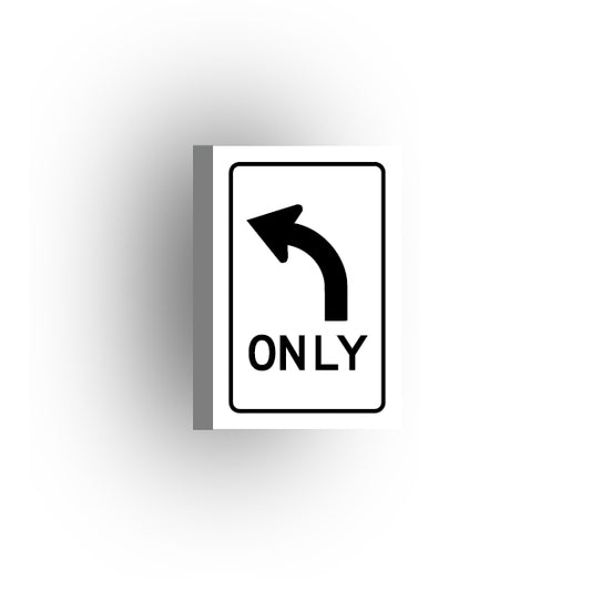 Traffic Control Sign 2x3 Tile: Left Turn Only Arrow