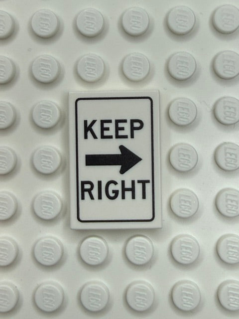 Traffic Control Sign 2x3 Tile: Keep Right