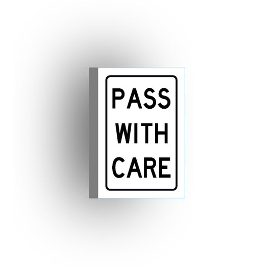 Traffic Control Sign 2x3 Tile: Pass With Care