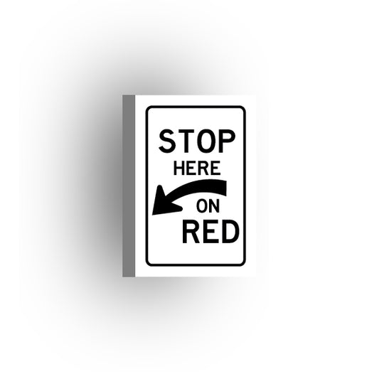 Traffic Control Sign 2x3 Tile: Stop Here On Red