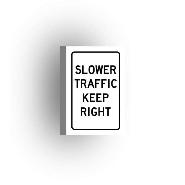 Traffic Control Sign 2x3 Tile: Slower Traffic Keep Right