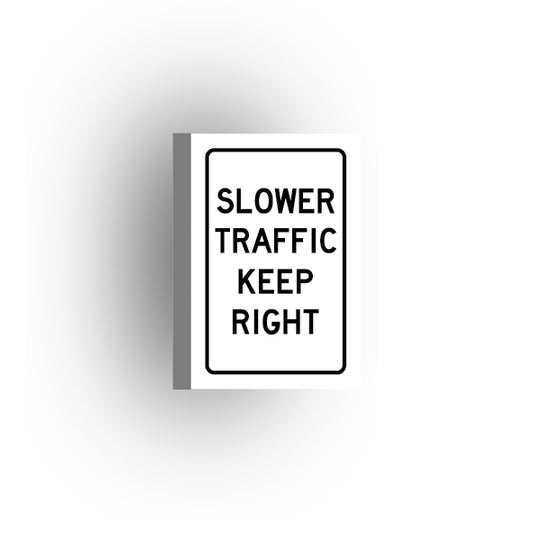 Traffic Control Sign 2x3 Tile: Slower Traffic Keep Right