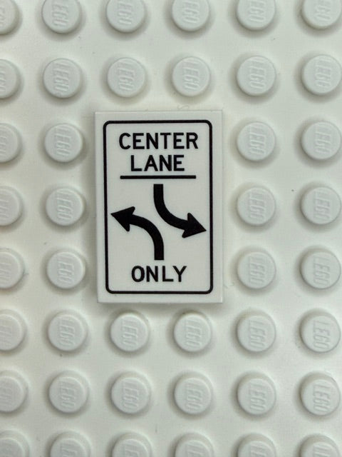 Traffic Control Sign 2x3 Tile: Turn Center Lane Only