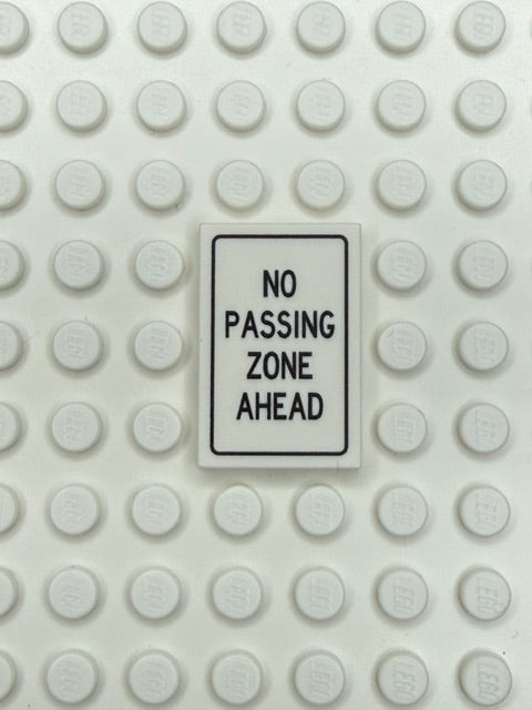 Traffic Control Sign 2x3 Tile: No Passing Zone ahead