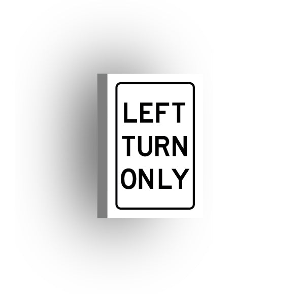 Traffic Control Sign 2x3 Tile: Left Turn Only