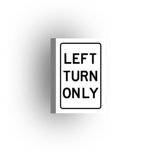 Traffic Control Sign 2x3 Tile: Left Turn Only