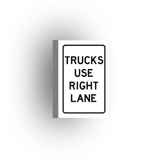 Traffic Control Sign 2x3 Tile: Trucks Use Right Lane