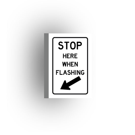 Traffic Control Sign 2x3 Tile: Stop Here When Flashing