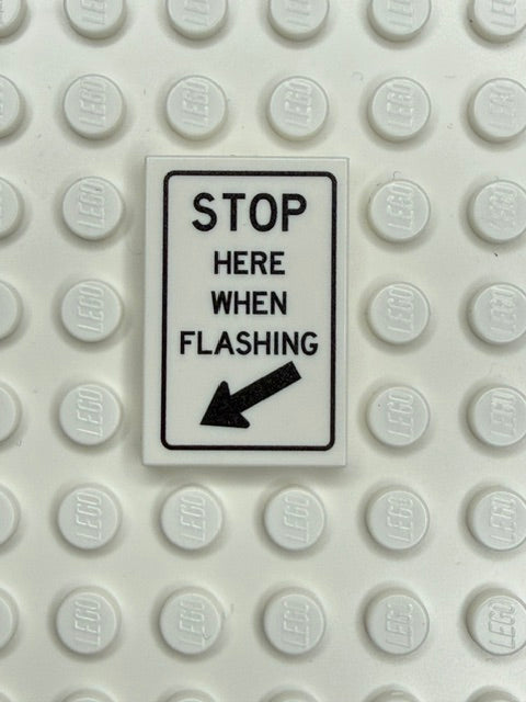 Traffic Control Sign 2x3 Tile: Stop Here When Flashing