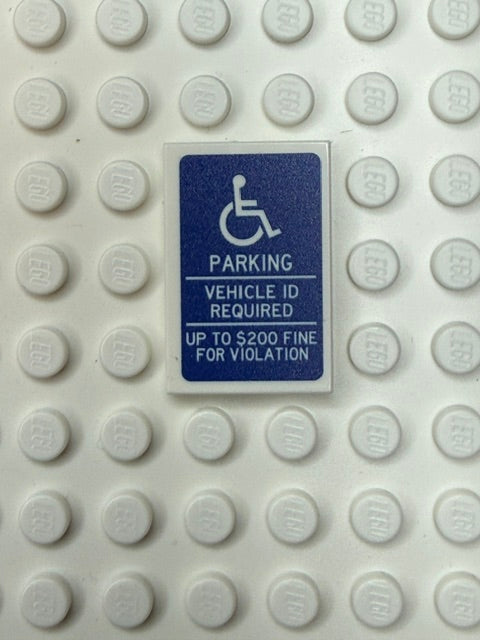 Information Signs 2x3 Tile: Handicapped Vehicle ID Required