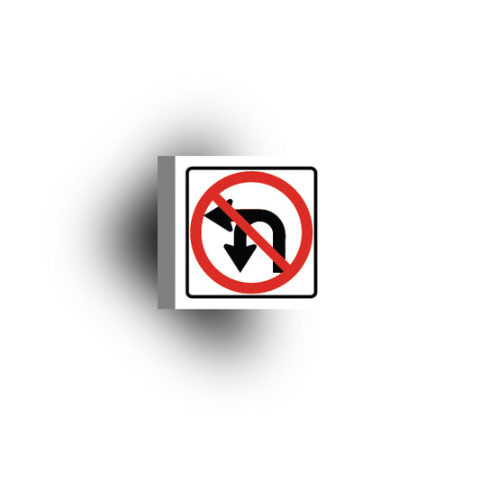 Information Signs 2x2 Tile: No Turn or U Turn