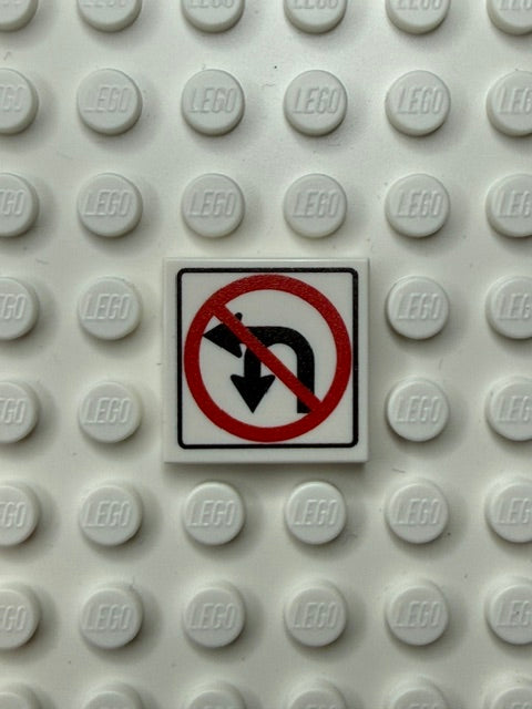 Information Signs 2x2 Tile: No Turn or U Turn