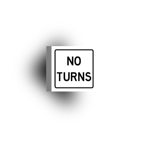 Information Signs 2x2 Tile: No Turns Sign