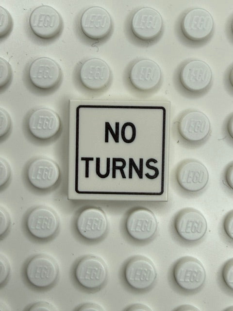 Information Signs 2x2 Tile: No Turns Sign